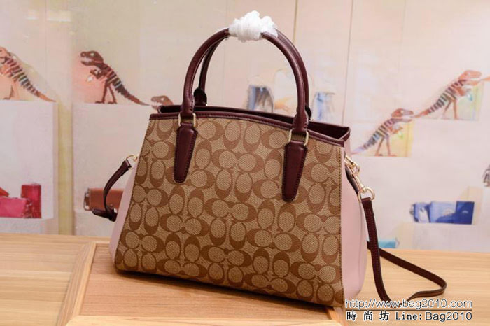 COACH蔻馳 最新款 C家戴妃拼色 單肩斜挎女包 F57492 今年的流行系列  Chz1037